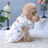 printed white color dress for dog