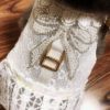 Handmade white lace pet cat dog pridal costume