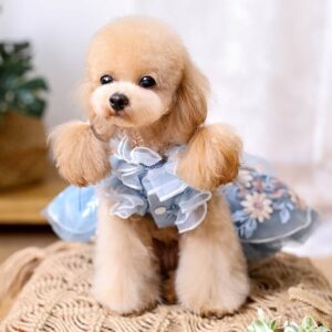 Blue Dog Flower Girl Dress