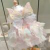 pink dog princess dress with butterfly wings