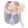 Purple dog sweater with detachable bow