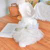 Silk boddice white tutu dog wedding dress