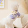 Purple dog sweater with detachable bow