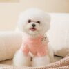 pink dog sweater with detachable bow