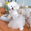 Silk boddice white tutu dog wedding dress