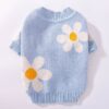 Blue daisy flower print dog sweater