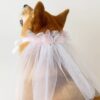 pink dog wedding veil
