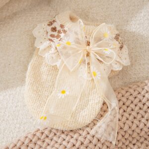 white dog sweater with detachable bow